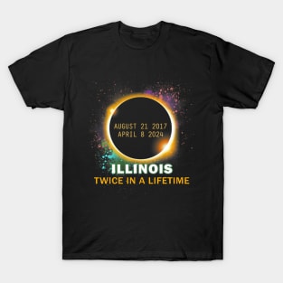 Illinois Total Solar Eclipse Twice In A Lifetime 2024 T-Shirt